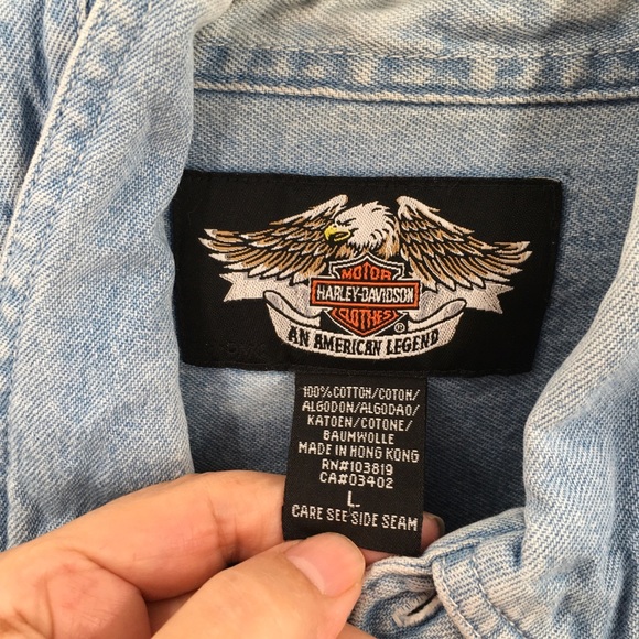 Harley Davidson Blue Button Shirt Cotton J… - Picture 3 of 6